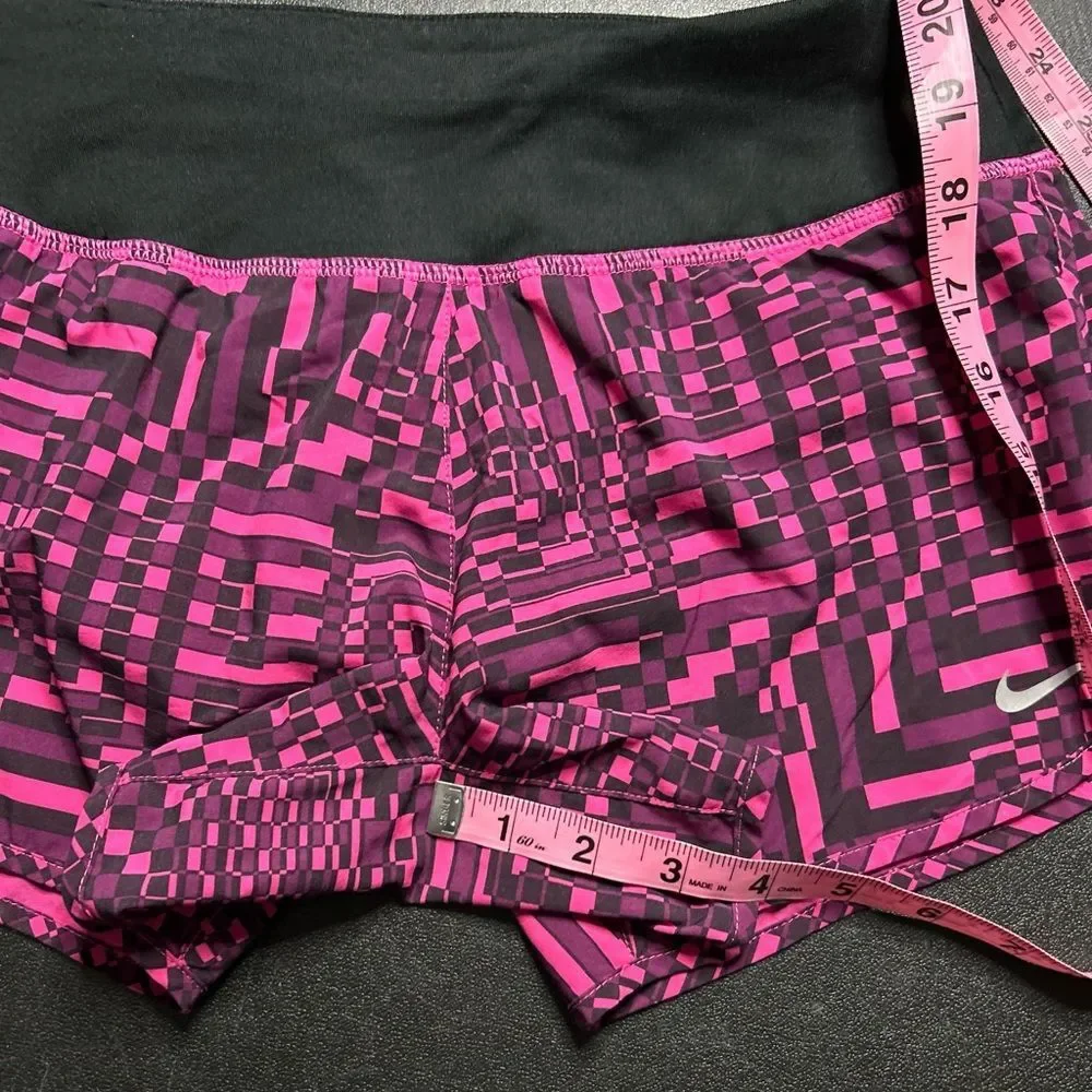 Nike Dri Fit Rival Pink & Black Printed Shorts Size XS